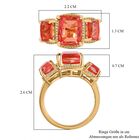 Padparadscha Quarz Triplette Ring 925 Silber 750 Gelbgold Vermeil (Größe 17.00) ca. 5,83 ct image number 6