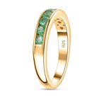 Kagem sambischer Smaragd-Ring in 925 Silber mit Gelbgold Vermeil - 0,73 ct. image number 4