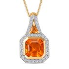 AA Salamanca Feueropal Schmuckset 925 Silber 750 Gelbgold Vermeil ca. 2,07 ct. image number 0