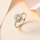 AAA Natürlicher, goldener Tansanit und Moissanit-Ring in 375 Gold - 1,17 ct. image number 9