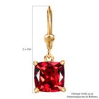 Synthetischer Padparadscha-Saphir Ohrringe 925 Silber 750 Gelbgold Vermeil ca. 9,72 ct. image number 5