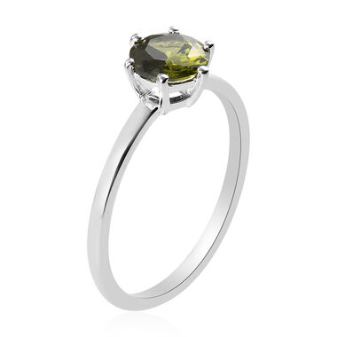 3er-Set Simulierter Peridot Ring, Ohrstecker und Anhänger 925 Silber ca. 0,66 ct