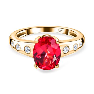 Labor Padparadscha Saphir und Zirkon Ring - 2,76 ct.