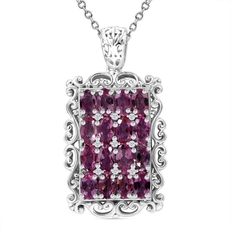 Rosa Turmalin und Zirkon-Anhänger mit 50cm Kette - 3,88 ct. image number 0