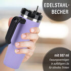 887 ml Edelstahlbecher mit Strohhalm in Violett image number 1