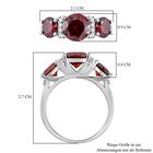 Roter und weißer Moissanit-Ring - 3,21 ct. image number 5