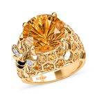 GP Honeycomb Kollektion- Citrin im Hanabi-Schliff, Zirkon und Kanchanaburi blauer Saphir-Ring - 7,02 ct. image number 3