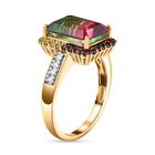 Wassermelonen Quarz Triplett und Multi-Edelstein-Ring - 8,91 ct. image number 4