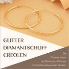 Glitter Diamantschliff Creolen in vergoldetem Silber image number 5