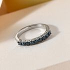 Blauer Diamant Band-Ring, 925 Silber platiniert  ca. 0,50 ct image number 1