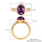 Afrikanischer Amethyst, weißer Zirkon Ring, 925 Silber vergoldet (Größe 19.00) ca. 3.04 ct image number 6