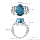 Blaues Türkis Ring Messing (Größe 19.00) ca. 4,95 ct image number 6