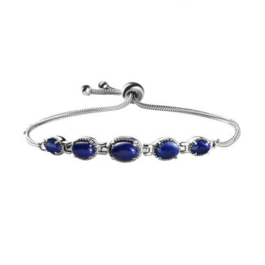 Lapislazuli Armband, ca. 26.75 cm, Ionenbeschichteter Stahl ca. 5.36 ct