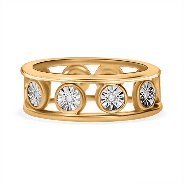 2er-Set- Diamant Ring, 925 Silber Gelbgold Vermeil - 0,09 ct. image number 0