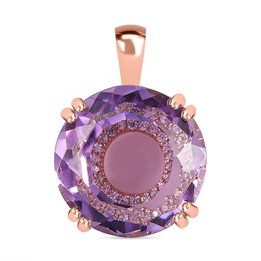 Rose De France Amethyst und Zirkon Anhänger- 13,43 ct.