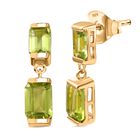 Peridot Ohrringe 925 Silber 750 Gelbgold Vermeil ca. 3,12 ct. image number 0