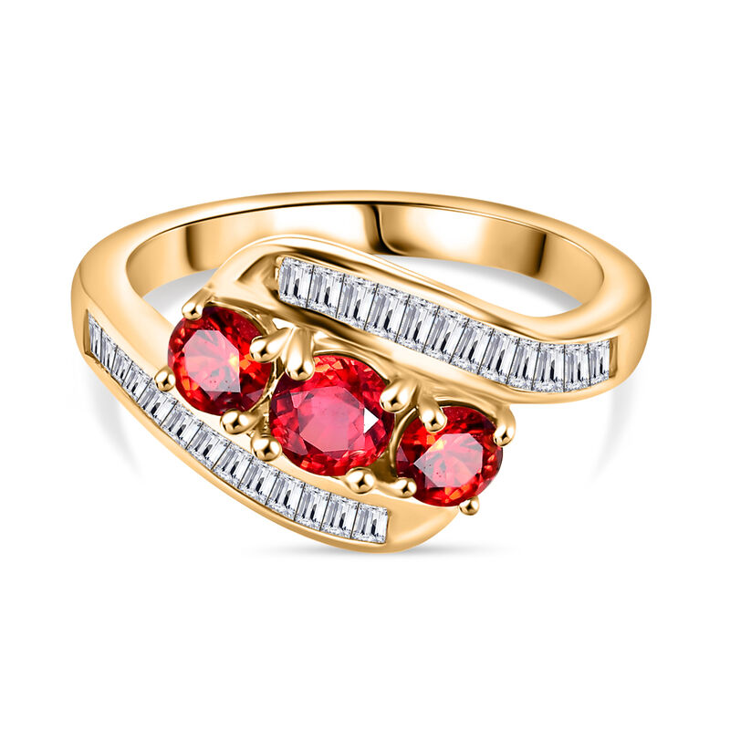 Roter Saphir und Zirkon-Ring - 1,99 ct. image number 0