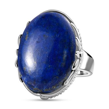 Lapislazuli Ring, Edelstahl (Größe 16.00) ca. 22.84 ct