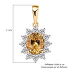 AA Premium Brasilianischer Heliodor, Weißer Zirkon Anhänger 925 Silber 750 Gelbgold Vermeil ca. 1,97 ct. image number 5