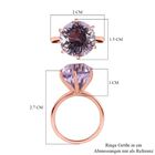 120 Facetten Rose De France Amethyst Ring, 925 Silber Roségold Vermeil (Größe 17.00) ca. 6.35 ct image number 6