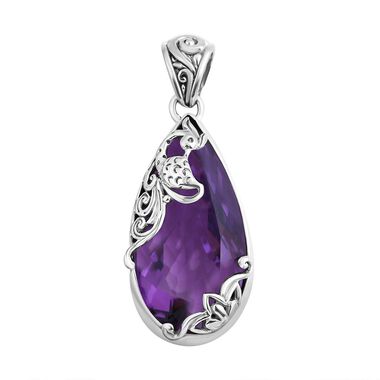 Royal Bali - Rose De France Amethyst Anhänger, 925 Silber, ca. 30.50 ct