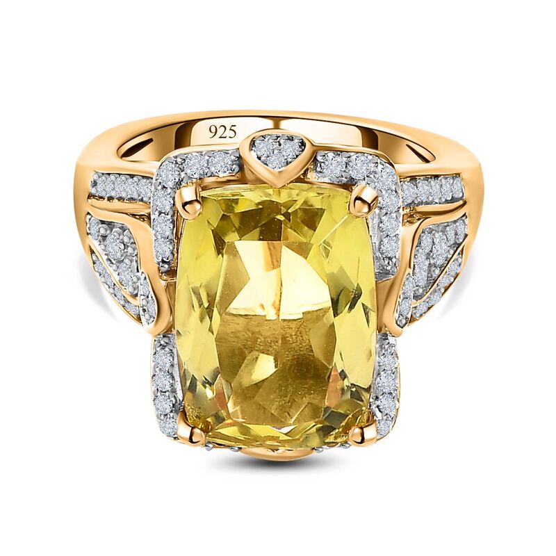 AA Ouro Verde Quarz und Zirkon Ring - 7,81 ct. image number 0