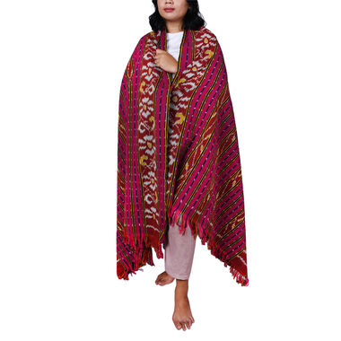 Handgefertigte Tenun-Decke mit Lasem-Motiv, Mehrfarbig