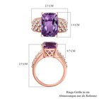 Rose De France Amethyst, weißer Zirkon Ring, 925 Silber rosévergoldet (Größe 17.00) ca. 7.08 ct image number 6