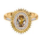 AA Natürlicher goldener Tansanit, gelber und weißer Diamant-Ring - 1,13 ct. image number 0