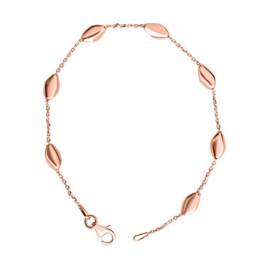 Barrel Bead Ketten-Armband in rosévergoldetem Silber, 19cm