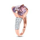 Rose De France Amethyst und  Zirkon Ring - 8,30 ct. image number 4