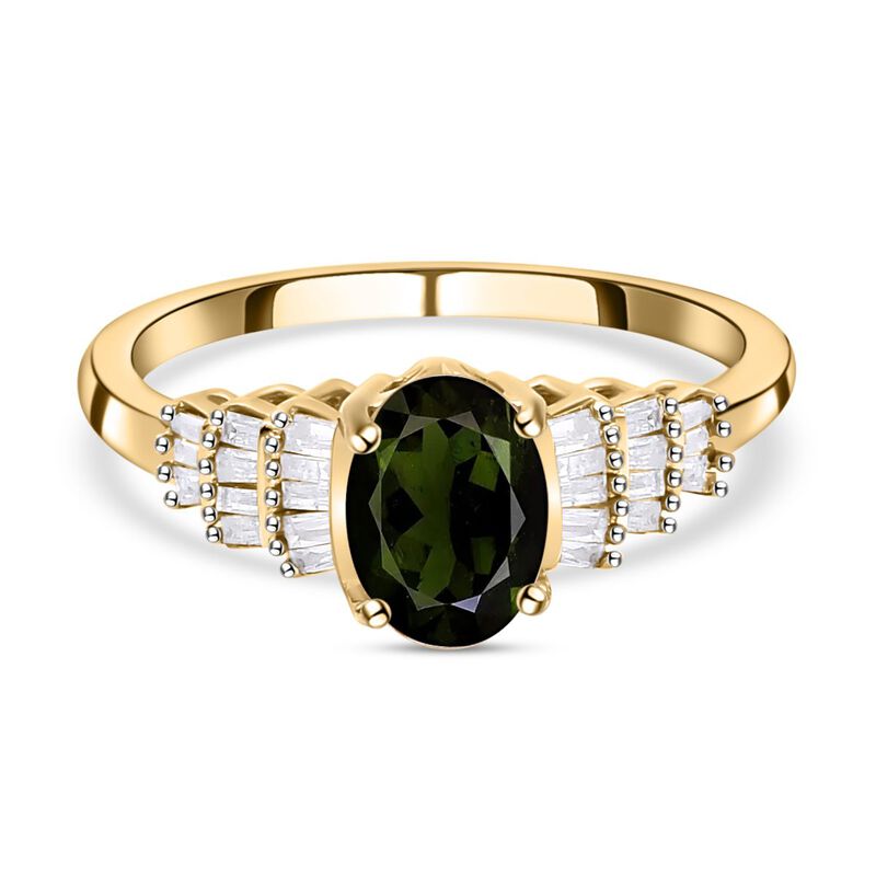 Natürlicher Chrom Turmalin und weißer Diamant-Ring - 0,95 ct. image number 0