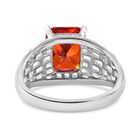 Orange Zirkonia, Weißer Zirkonia Ring, 925 Silber rhodiniert, (Größe 17.00) image number 3