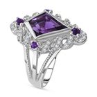 Afrikanischer Amethyst Ring, 925 Silber rhodiniert, (Größe 17.00), ca. 3.19 ct image number 2