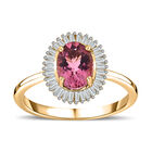 AAA rosa Calabar Turmalin und Diamant Ring in 585 Gelbgold - 1,39 ct. image number 5