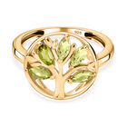 Natürlicher Peridot Ring, 925 Silber Gelbgold Vermeil (Größe 17.00) ca. 0.77 ct image number 0