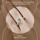 AAA Natürlicher, goldener Tansanit und Moissanit-Ring in 375 Gold - 1,17 ct. image number 2