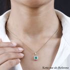 AAA Kolumbianischer Smaragd, Weißer Diamant Anhänger, 585 Gold ca. 0.78 ct image number 2