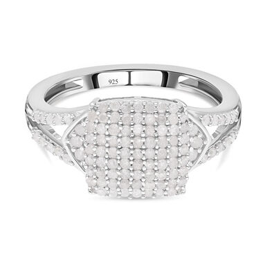 Weißer Diamant Ring, 925 Silber platiniert (Größe 16.00) ca. 0.50 ct