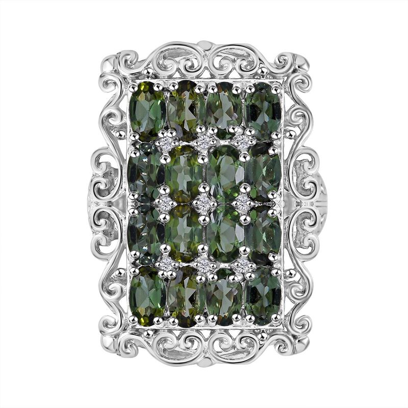 Grüner Turmalin und Zirkon-Ring - 3,70 ct. image number 0