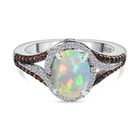 AA Natürlicher, äthiopischer Welo Opal, Champagner und weißer Zirkon-Ring - 2,27 ct. image number 0