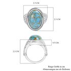 Blauer Türkis Ring, Edelstahl (Größe 17.00) ca. 9.97 ct image number 6