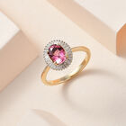 AAA rosa Calabar Turmalin und Diamant Ring in 585 Gelbgold - 1,39 ct. image number 8