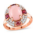 Peruanischer rosa Opal, Rhodolith Granat und Zirkon-Ring - 4,24 ct. image number 3