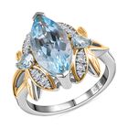 GP Trionfo Kollektion - Himmelblauer Topas, Zirkon und blauer Saphir-Ring - 5,61 ct. image number 3