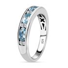 Santamaria Aquamarin und weißer Diamant Ring, 925 Silber platiniert, ca. 0,93 ct image number 4