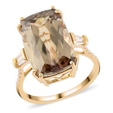 ILIANA AAA Turkizit und SI GH Diamant Ring in 750 Gelbgold - 8,72 ct.