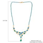 Pfau Quarz Triplett, blaue Apatit und Zirkon-Halskette, 45 cm - 57,03 ct. image number 4