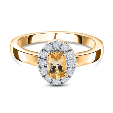 AA natürlicher, goldener Tansanit und Zirkon-Ring - 0,74 ct.