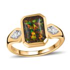 Labor schwarzes Opal und Zirkon-Schmuckset - 2,15 ct. image number 4